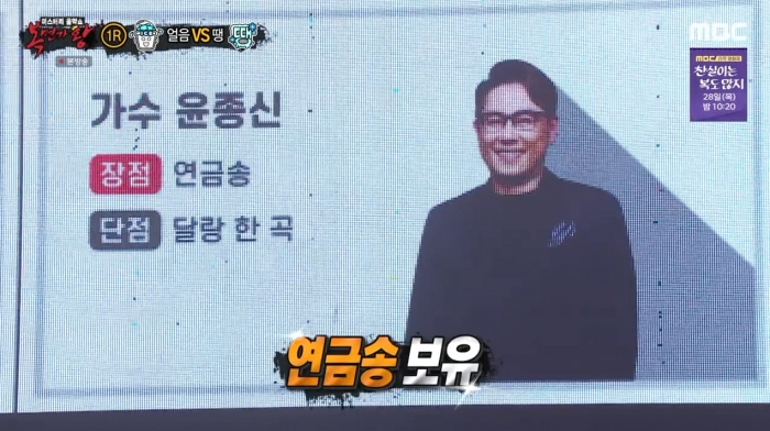 MBC 복면가왕에서 엔카의 한 줄 리뷰 형식을 차용했다. 방송화면 캡처.