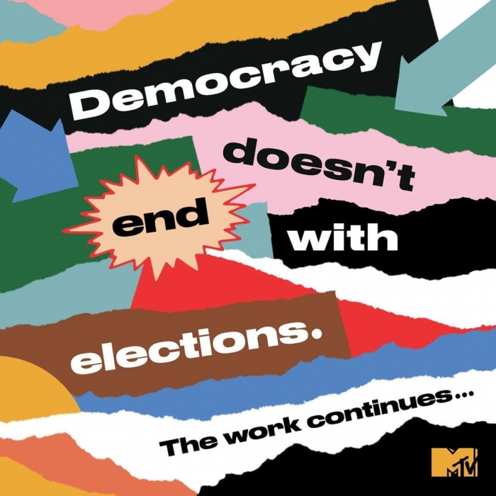 MTV에서 조 바이든이 대통령으로 당선되자 올린 축하 이미지. 인스타그램 캡처