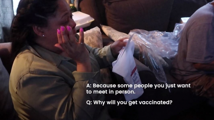 직접 만나고 싶은 사람이 있기 때문에, 백신을 맞습니다.